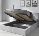 HILTON 160X200 kárpitozott hálószoba ágy, kőris színű, tárolódobozzal