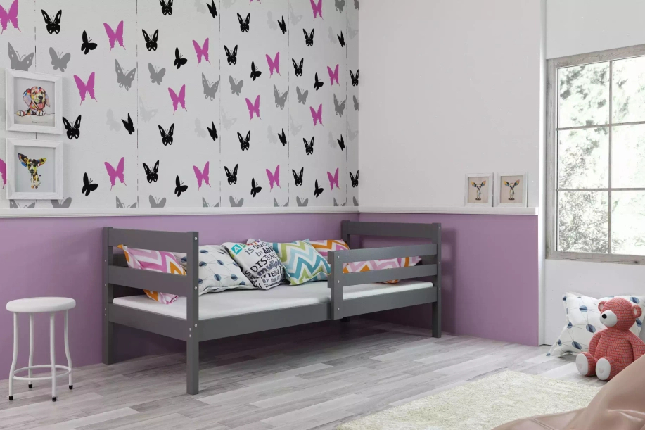 Ifjúsági egyszemélyes ágy ERYK 80X190, matraccal, grafit