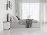 HILTON 120X200 kárpitozott hálószoba ágy, tároló doboz, hamuszürke