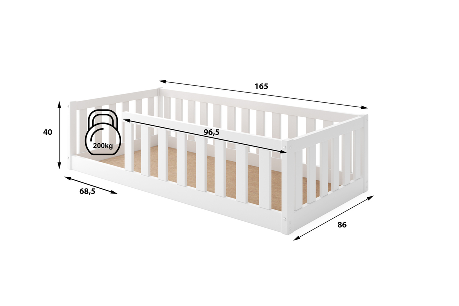 Bella Sima egyszemélyes ágy 80X160, fehér