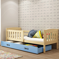 Jacquot egyszemélyes tiniágy 90x190 fiókkal, fenyő/kék