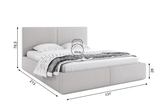 HILTON 120X200 kárpitozott hálószoba ágy, tároló doboz, hamuszürke