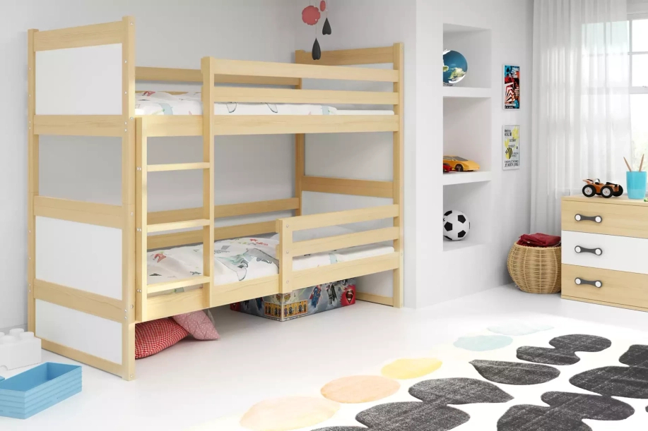 Rico tini emeletes ágy 90x190, fenyő/fehér