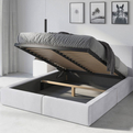 HILTON 160X200 kárpitozott hálószoba ágy, fehér, tárolódobozzal