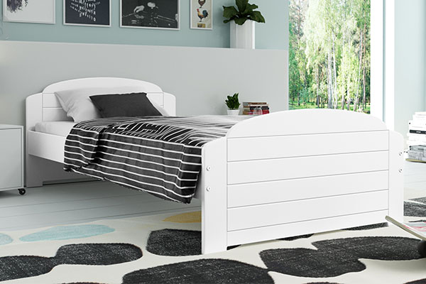 Ifjúsági egyszemélyes ágy LILI 90X200 matraccal, fehér színben