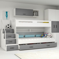 Ifjúsági emeletes ágy MAX 3 120X200, fiókkal, grafit