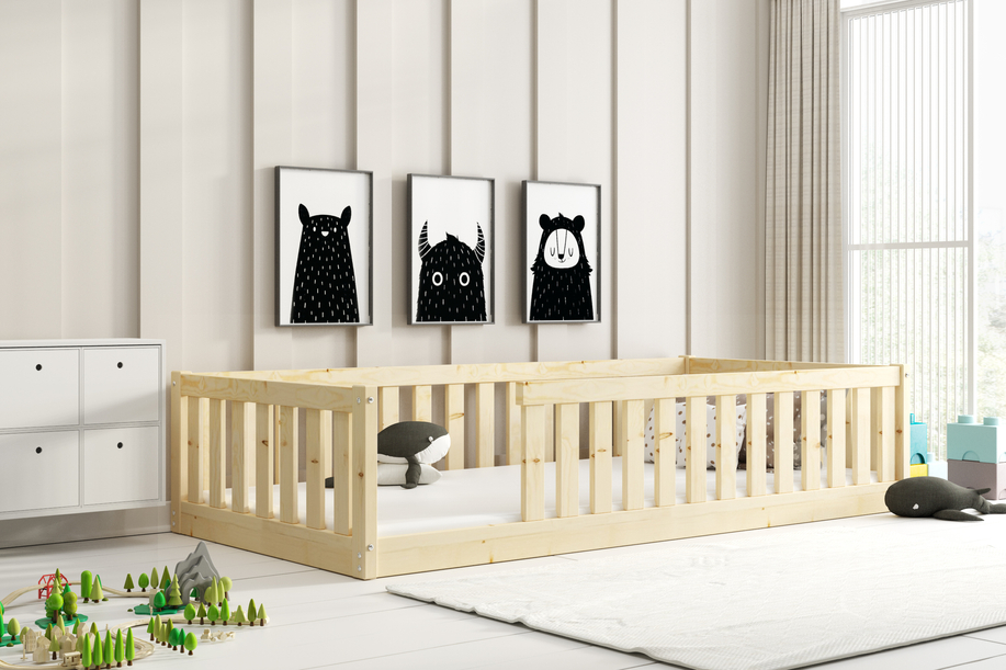 Gyermek egyemeletes ágy 90x190 - Bella Sima fenyőfa