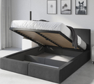 HILTON 180X200 kárpitozott hálószobaágy matraccal és tárolóval, grafit színű