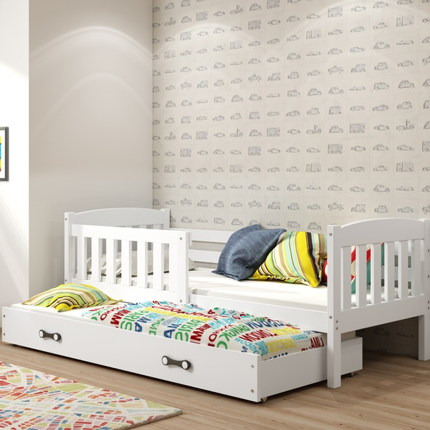 Jacquot 90x190 tini franciaágy fiókkal, fehér színben