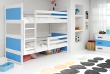 Ifjúsági emeletes ágy RICO 90X200 matraccal, fehér/kék