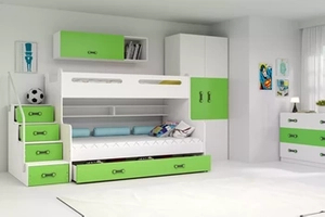 Ifjúsági emeletes ágy MAX 3 120X200 fiókkal, zöld színű