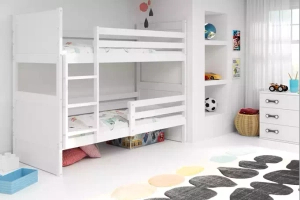 TINI EMELETES ÁGY RICO FEHÉR KERET FEHÉR PANELEK FIÓK NÉLKÜL MATRAC NÉLKÜL 90 X 190