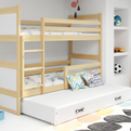 Junior háromszemélyes ágy RICO 90X200 fiókkal, fenyőfa/fehér